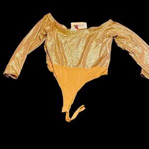 Libian NEW gold bodysuit